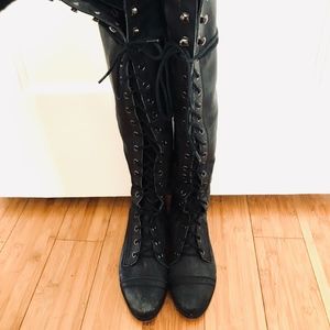 Jeffrey Campbell Joe Leather Lace Up Boots